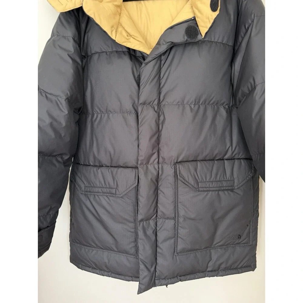 The North Face Men‎ L 77 Brooks Range 600 Down Fill Parka Coat Black Tan Jacket